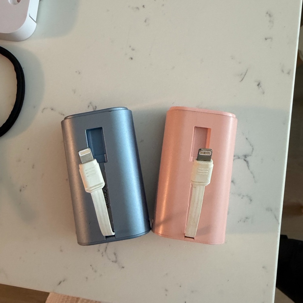 Blue and Pink Portable Chargers
